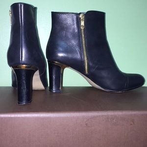 Anne Klein Black Leather Booties